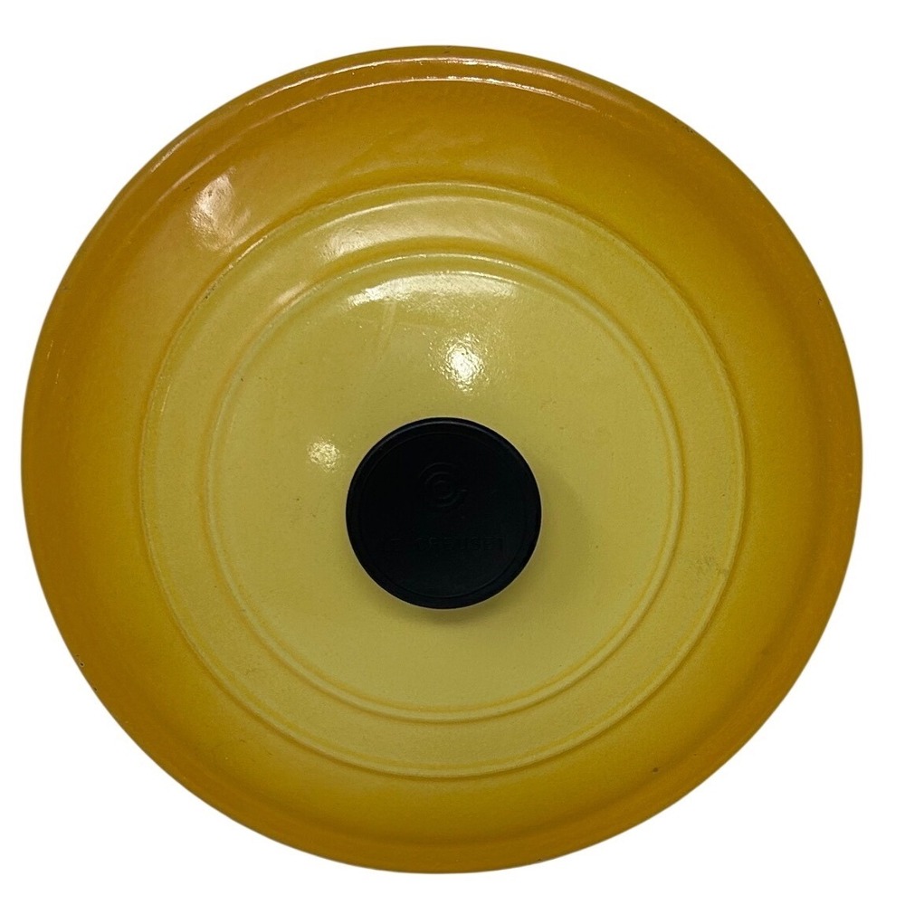 Le‎ Creuset Soleil Yellow Enameled Cast Iron Replacement Lid ONLY Size E 24cm